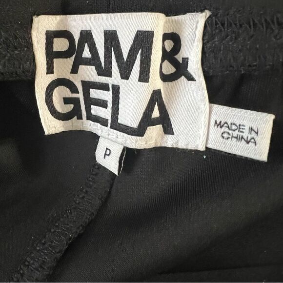 NWOT Pam & Gela Zippered Crystal Rhinestone Leg‎ Detail Track Pants - S - Picture 13 of 15